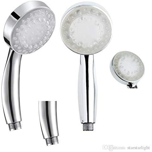 LED duschhuvud 7 färger LED ABS Kromfinish Universal montering