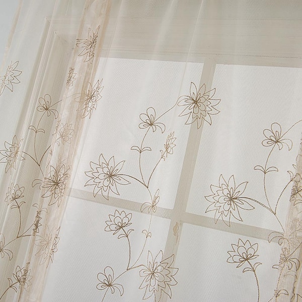 Kort fönstergardin blommig broderad skugga sovrum vardagsrum kök inredning (#1)