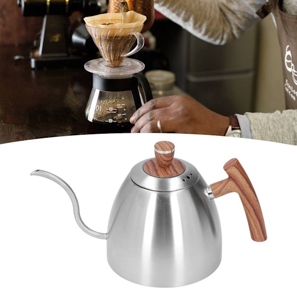 Häll över vattenkokare 800 ml Hållbar Rostfri Stål Bakelit Handtag Ergonomisk Design Svanhals Pip Kaffe Vattenkokare