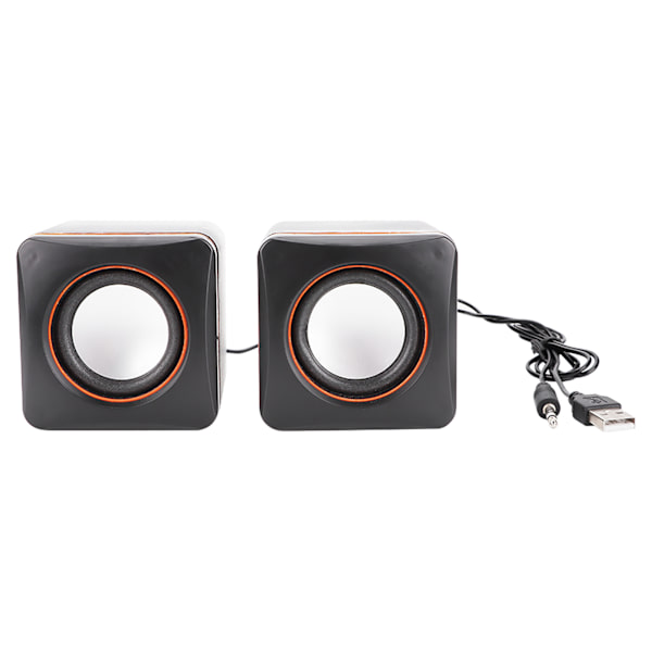 Mini Cube USB Stereo 3,5 mm Jack Trådbunden Högtalare För Stationär Dator Bärbar Dator PC Dator (Dubbel Spår)