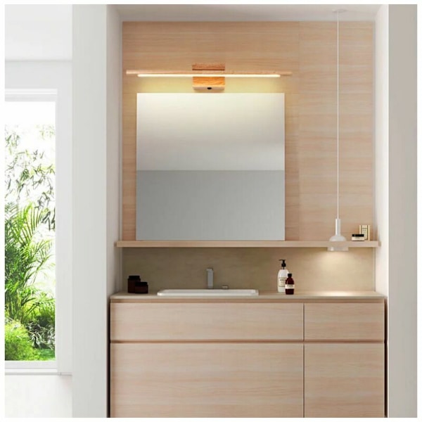 LED-linjär badrumsbelysning med akrylskärm med hög transmittans, träbelysning med modern minimalistisk stil för sovrum och vardagsrum