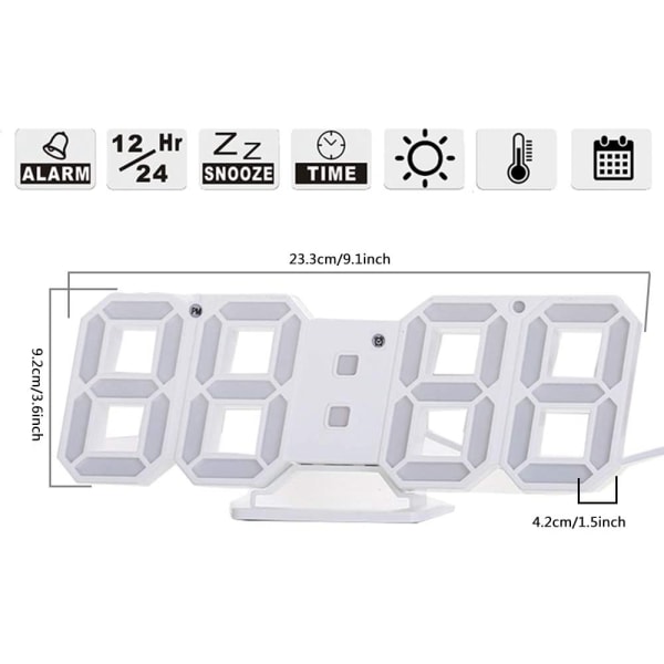 Digital väckarklocka Mode Smart elektronisk väggklocka 12H/24H