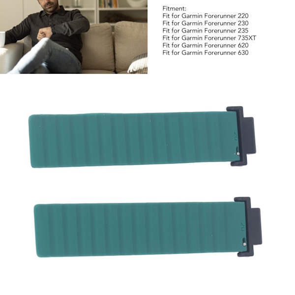 Magnetiskt Silikon Armbandsur Justerbart Silikonarmband Ersättningsarmband för Garmin Forerunner 220 OD Grön