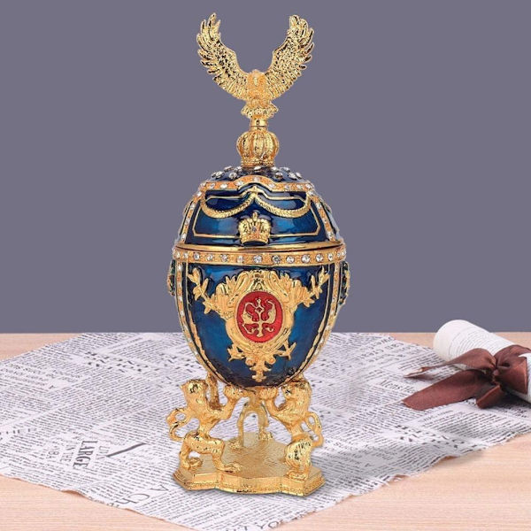 Påskägg, påskägg smyckeskrin, för halsband, armband och prydnadssaker presenter, 19,4 * 7,3 cm
