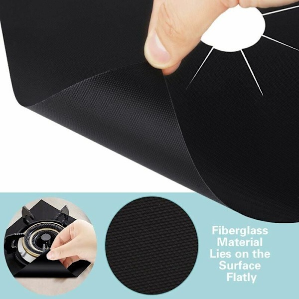 Diskmaskinssäkra Non-Stick Spishällsskydd, Återanvändbara Gasspisbrännarskydd, Lätta Att Klippa Till Perfekt Passform, 27X27Cm, Överlägsen Kvalitet PTFE