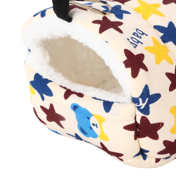 Liten husdjur hängande bomulls hängmatta hamster vinter varm bomull hängande säng för hamster chinchilla och små djur 17x15cm stjärna
