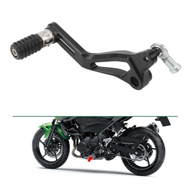 Växelspak Pedal CNC Aluminium Justerbar Vikbar Tåspetsväxelpedal för Ninja 400 Z400 Svart