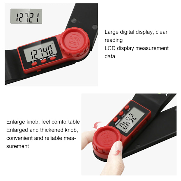 Digital vinkelmätare Vattenpass med LCD-display Vinkelmätare Träbearbetningstillbehör