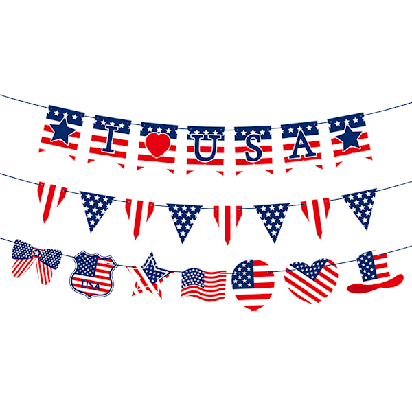 Patriotiska Dekorationer, Väderbeständig Mångsidig Dekor För Självständighetsdagen Och Veterandagen, Amerikanska Flaggbanderoller För Inomhus Och Utomhusbruk, Mini