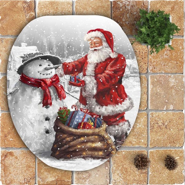Santa Claus Snowman Rentier Toilettensitzabdeckung Set