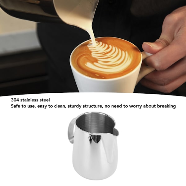 Mjölkskummare i rostfritt stål 304, droppfri spets, integrerad mjölkskummare, kaffekanna, 700 ml