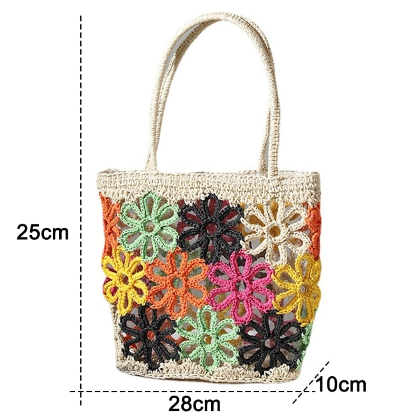 Handväskor Dam Vävd Halmväska Sommar Strand Tote Väska, Axelväska Vävd Tote Handväska Handgjord Vävd Väska