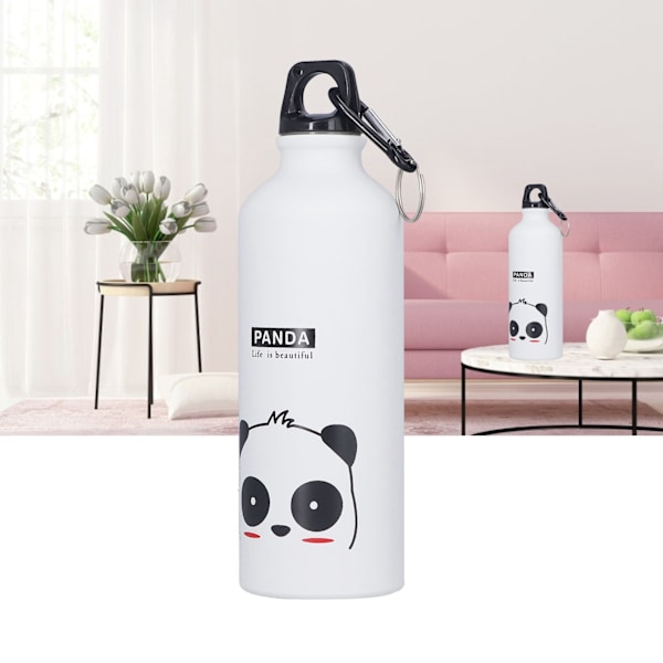 Barn Vattenflaska Söta Tecknad 500ml Aluminium Isolerad Vattenflaska Sport Vattenkanna Vit Panda