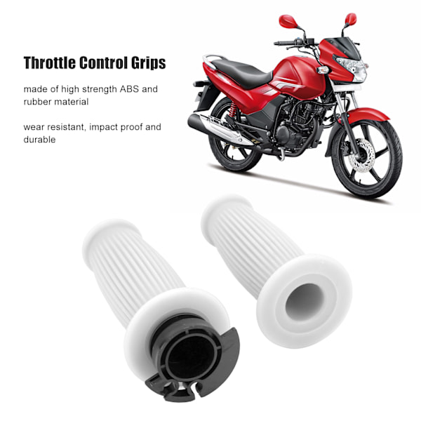 1 Par Gasreglagegrepp 22mm Kaliber Accelerator Styre Vridgrepp för GY6 50cc 80cc 125c 150cc Scooter Vit