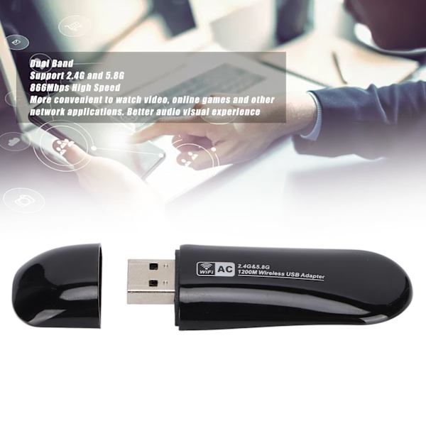 ZAPO W50S RTL8812AU 1200M Trådlöst Nätverkskort 2.4G 5.8G Band USB3.0 WiFi-kort för Android för Linux för Windows