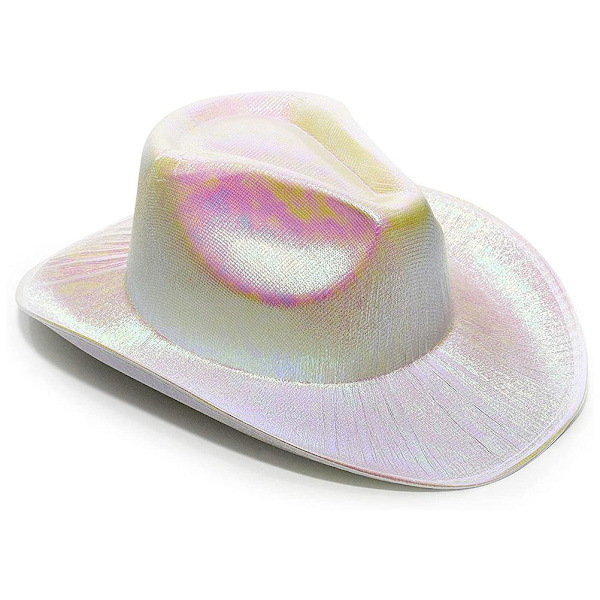 Glittrande glitter cowboyhatt Halloween karneval jul färgglad mössa färgglad pärlemor riddare western cowboyhatt