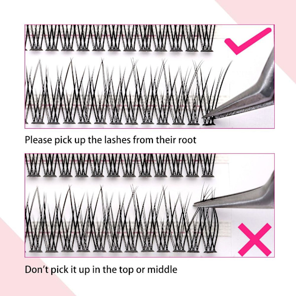 Individuella ögonfransar Lash Clusters Extensions Lösögonfransar 9mm 9mm