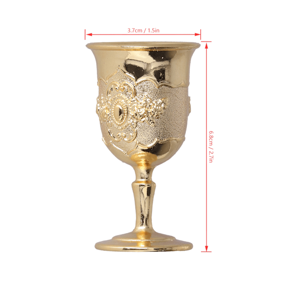 2 st Goblet Europeiska Högkvalitativa Gyllene Retro Prydnader för Resande Dekoration Samling
