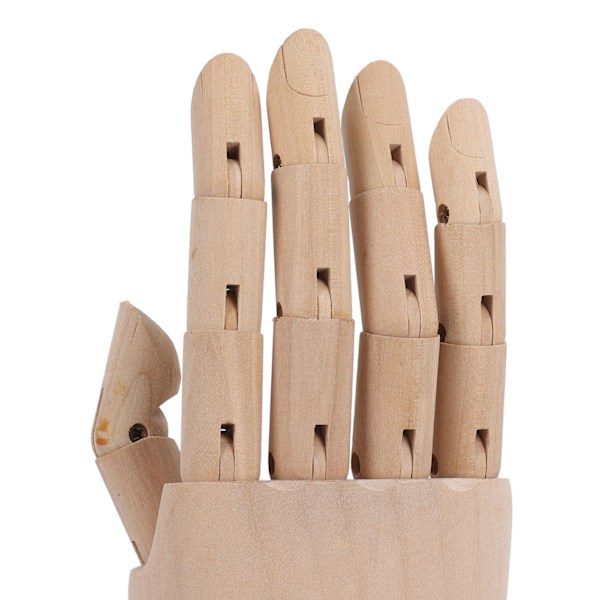 11.8in Trä Handmodell Halkfri Flexibel Trä Mannekäng Hand för Smyckesvisning Skissemålning Kontor Bordsdekoration Höger