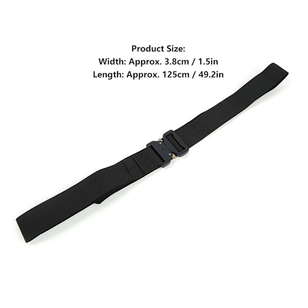 Utomhus multifunktionell militär träningsbälte nylon spänne bälte strap män midjeband 3.8x125cm(svart )