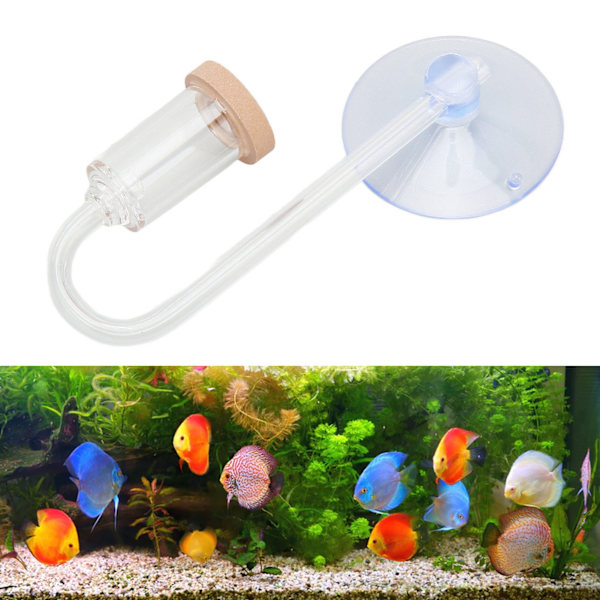 Akvarium CO2-diffusor Slim Fish Tank Glas CO2-förfinare med sugkopp för CO2-glasakvarium Tillbehör M