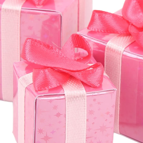3 st Mini Boxar Prydnader Söt Stil 1/12 Skala DIY Pappersmaterial Julpaket Figur Set för Semester Dekoration