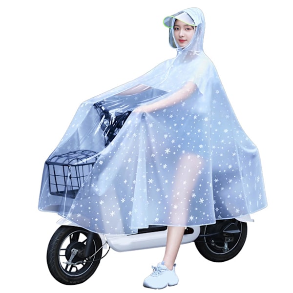 Transparent regnkappa för damer, elcykel, helkropp, lättviktig, lång scooterregnkappa 4XL Snövit