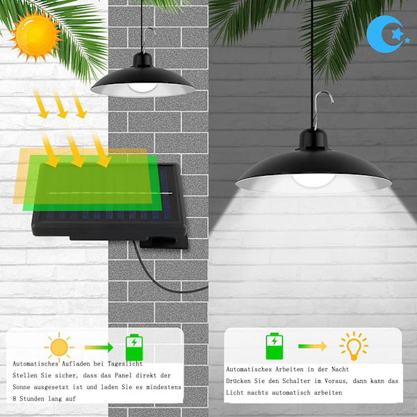 Innovativa solcellsdrivna hänglampor, polysilikonpanel för hög energiomvandling, kombinerat med superljusa LED-lampor och fjärrkontroll för anpassning