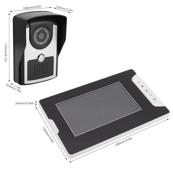 Smart Dörrklocka 16 Ringar Infraröd HD Trådlös Video Intercom Dörrklocka Kamera för Hem 100V‑240V EU-kontakt
