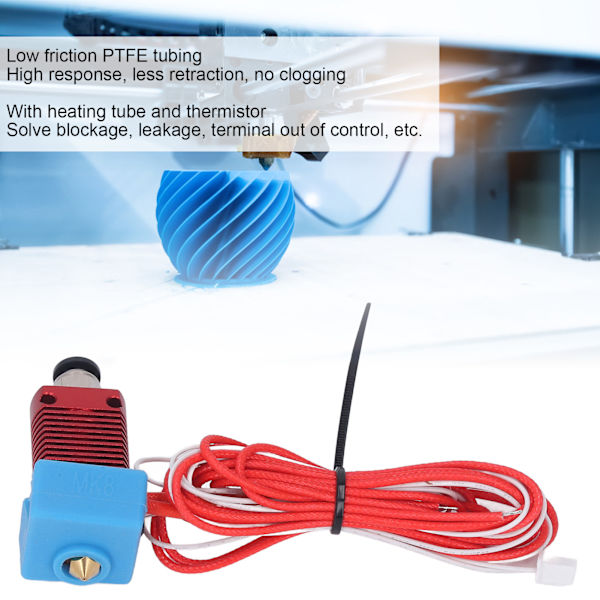 3D-skrivar Extruder Hotend Kit Uppgradering Monterad Hot End Set med PTFE-rör för Ender 3