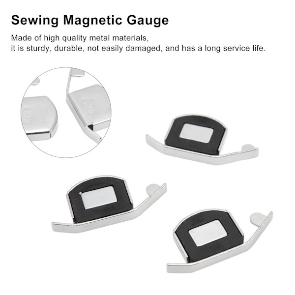 3 st magnetiska sömnadsmätare Perfekt exakt sömnad Universell G35 magnetisk sömnadsmätare för metallsymaskin