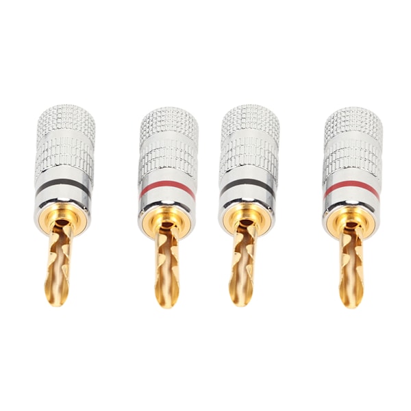 2 par BFA banankontakter 4 mm guldpläterade mässingskontakter med räfflor för förstärkare