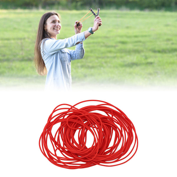 10M Latex Gummislang Hög Elastisk Slang Band för Fitnessövningar Diameter 2,2 mm Röd