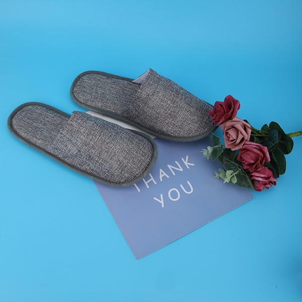 Mjuka Unisex Tofflor, Hygieniska Bekväma Engångstofflor För Gäster Hem Spa Inomhus Bröllop Resa Fest, Halkfri EVA-sula Andningsbara