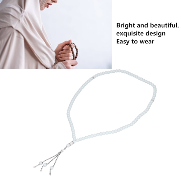 2 st pärlor radband 99 korn utsökt vit religiös artikel tillbedjan bön tillbehör
