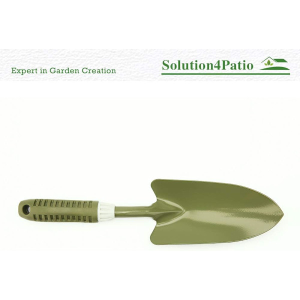 Handkolv i kolstål, böjskyddad, ergonomisk, rostbeständig, present, mjukt PVC-handtag, liten spade för plantering, omplantering, ogräsrensning, flyttning och
