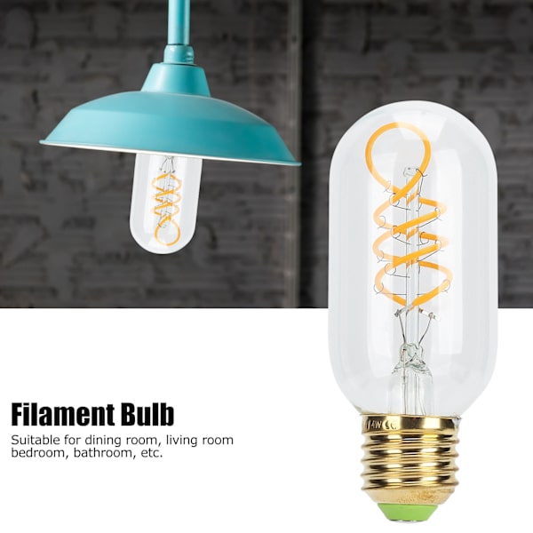 LED-lampa Dubbelspiral Antik Flexibel Glödtråd Retro Dekoration 110V E27 4W Glödlampa för Studie Matsal Sovrum