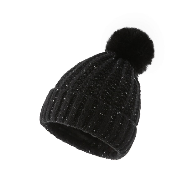 Vinterhatt Dam Streetwear Hat Beanie med manschettläderlapp