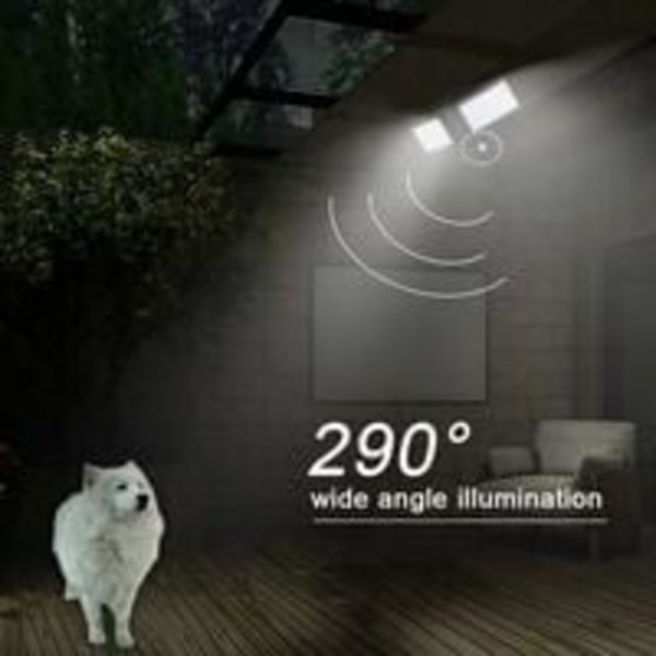 Led-strålkastare med justerbar rörelsesensor, dubbelhuvud Led-utomhusstrålkastare, IP65 vattentät, dagsljusvit, park, garage och entré