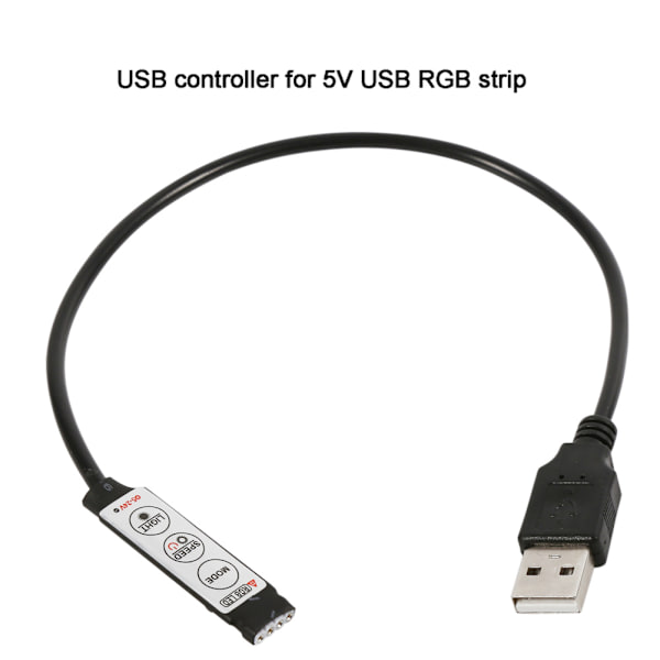 Mini USB-styrenhet 5-24V LED-dimmer med 3 knappar för RGB-remsljus 19 dynamiska lägen