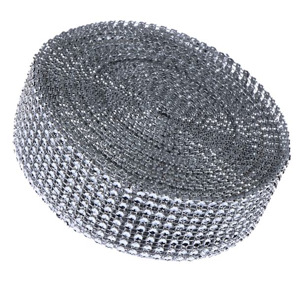 8 rader självhäftande strassnät rulle tejp bröllop hemfest dekor wrap silver