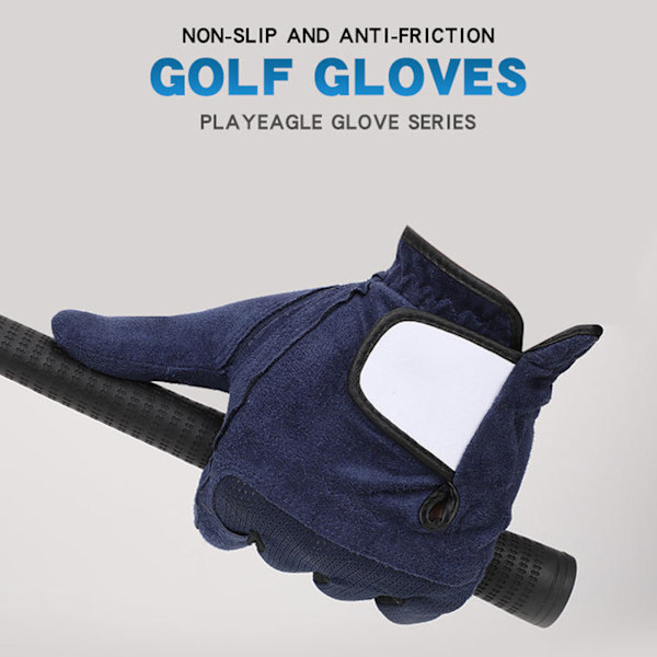 Män Golfhandskar Vänster Hand Mikrofiber Svett Absorberande Mjuk Andas Golfhandskar Royal Blue23#