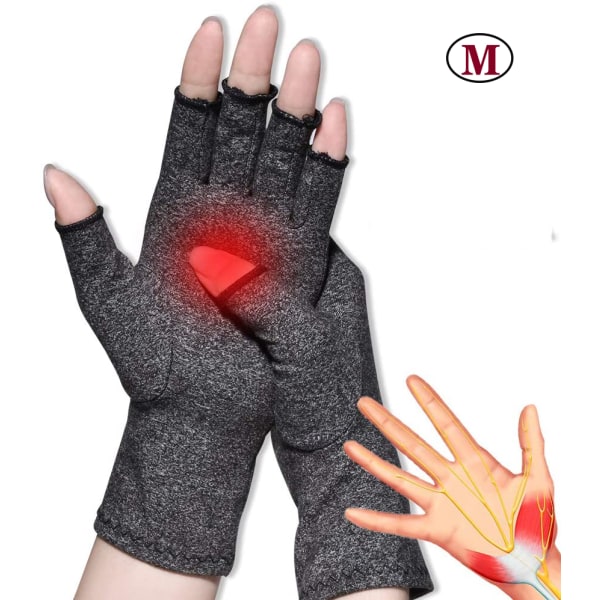 Unisex varma halvfingerhandskar Vinter fingerlösa handskar(M)