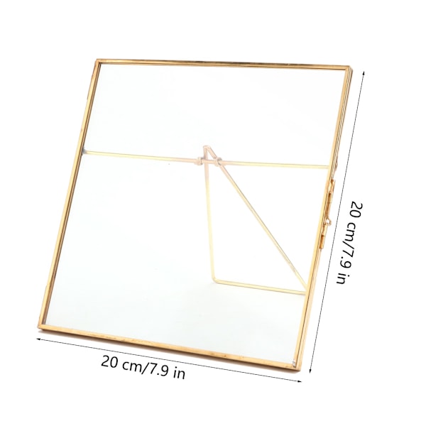 20x20cm Guld Koppar Bar Fotoram Bildskärm Ram med Bakre Fäste Heminredning