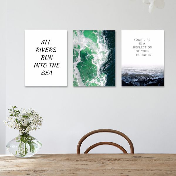 3 st affischer med citat om livet i havet, canvasväggkonst, tryckt bild för heminredning