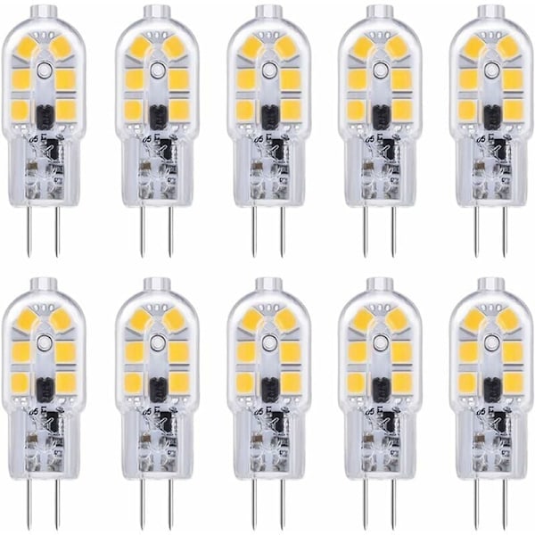 G4 LED-lampa, ej dimbar kallvitt ljus motsvarande halogen 10W 20W, 12V Bi-pin sockel, energibesparande, enkel installation, 360° spridningsvinkel, för