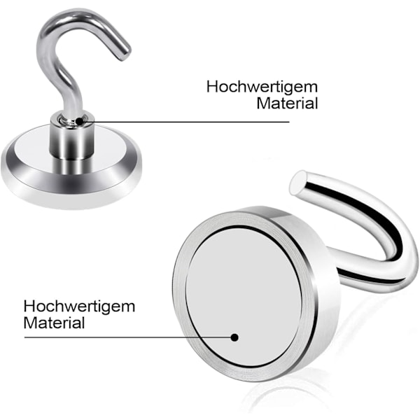 32mm Neodymium Magnetkrok Håller 80lbs(36kg), Superstarka Magneter med krok, Magnetisk krok för kök.