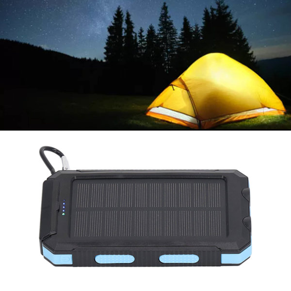 Solcellsladdare 20000mAh IP66 Vattentät Snabbladdning 3 Belysningslägen Solcellsladdare för Camping Cykling Resor