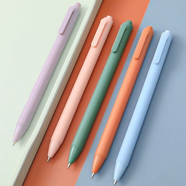 Snabbtorkande bläckpennor, infällbar design 0,5 mm fin spets gelbläckpennor för kontors- och skolmaterial, mjukt grepp (Macaron-färger)