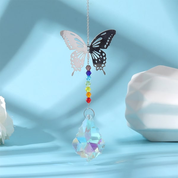 Butterfly Crystal Suncatcher Hängande Crystal Rainbow Maker För